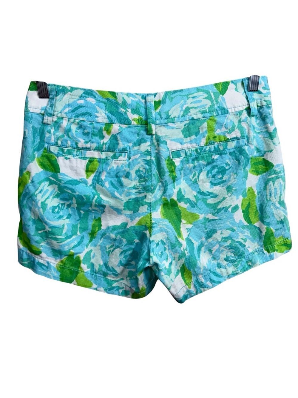 Lilly Pulitzer Callahan Shorts Size 2 Blue Green Floral Cotton - Picture 4 of 9